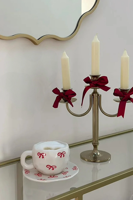 Handmade Ceramic Bow Coffee Cup Set / Mug