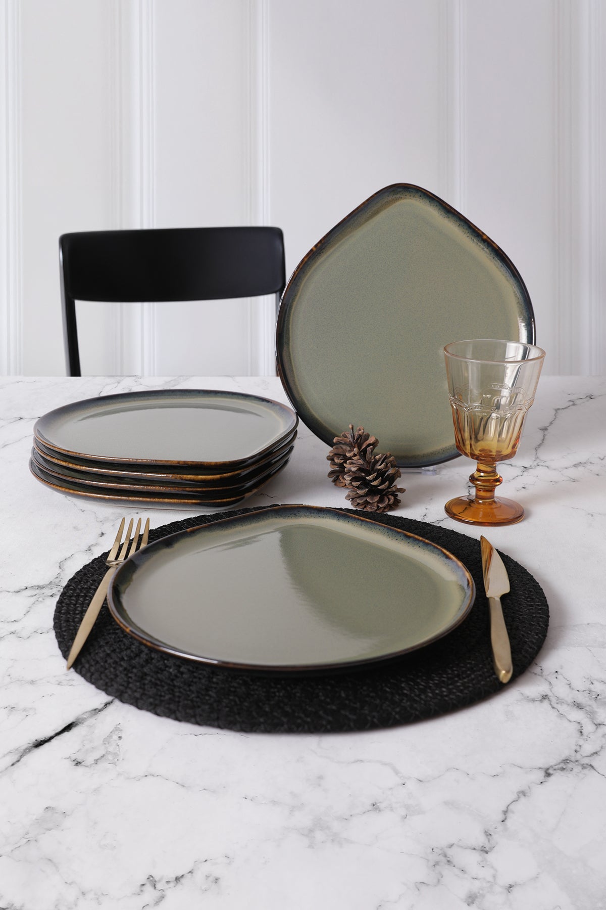 Reactive Green Serenity Serving Plate 27 cm 6 Pieces