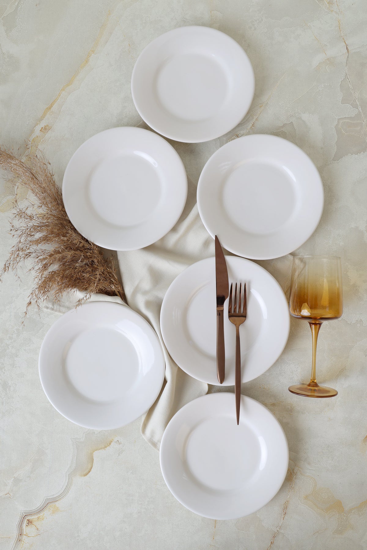 White Linda Pasta Plate 19 cm 6 Pieces