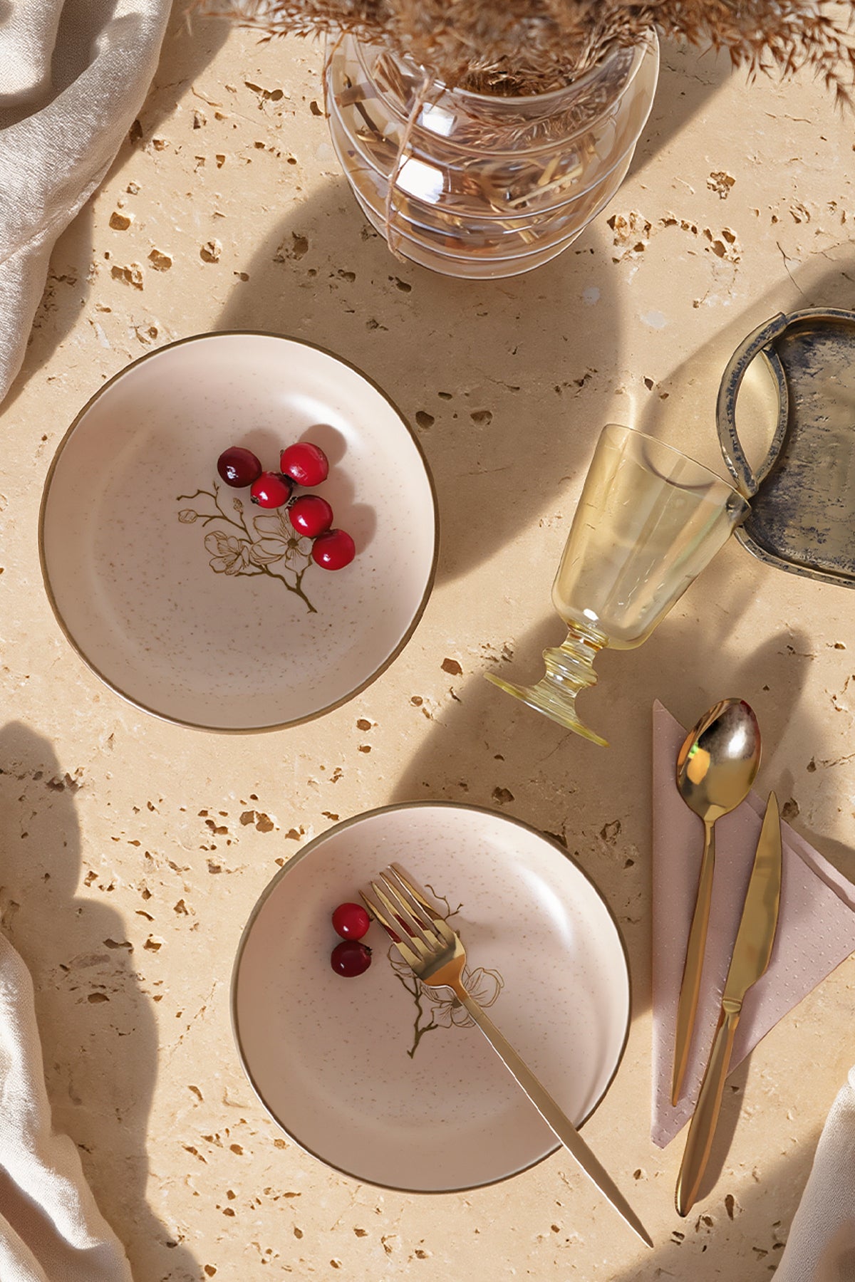 Taupe Bloom Salad Bowl 18 cm 2 Pieces