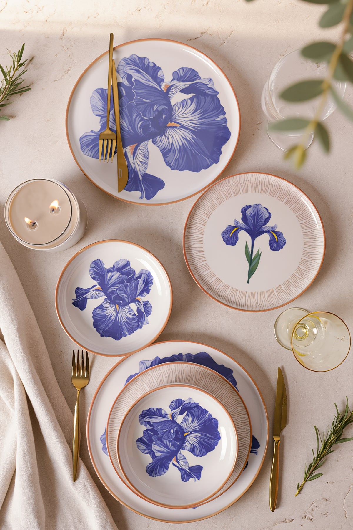 Brush & Bloom 6-Piece Dinner Set for 2 People