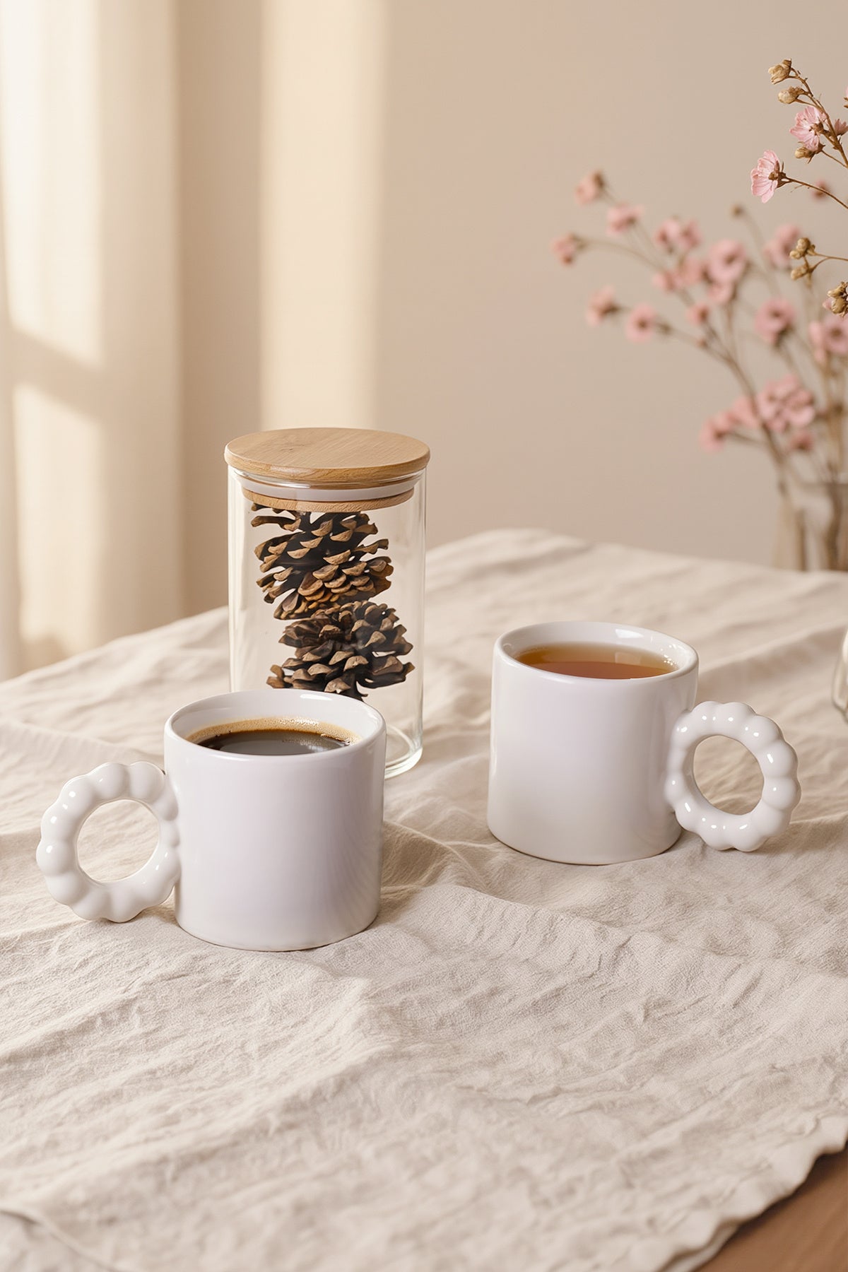 White Pearl Mug 8 cm 2 Pieces