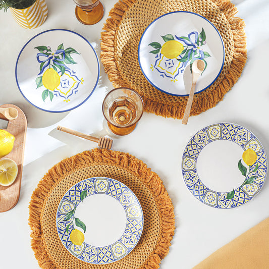 Lemon Bliss Aegean Cake Plate 20 Cm 4 Pieces