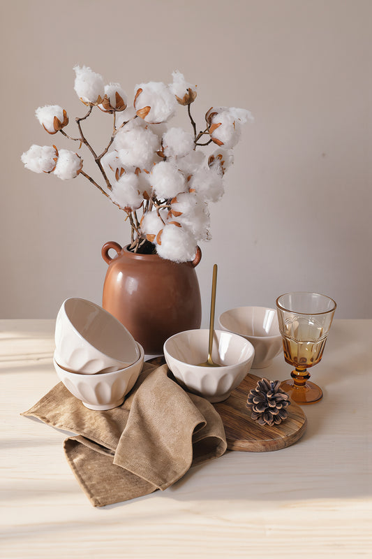 Creamy Almond Bowl 12 cm 4 Pieces