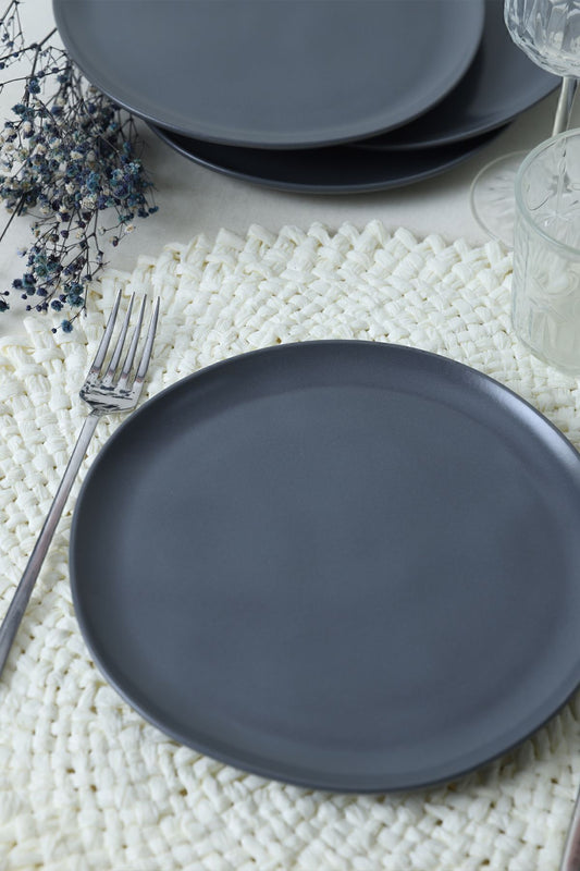 Matte Gray Sardes Cake Plate 22 Cm 6 Pieces