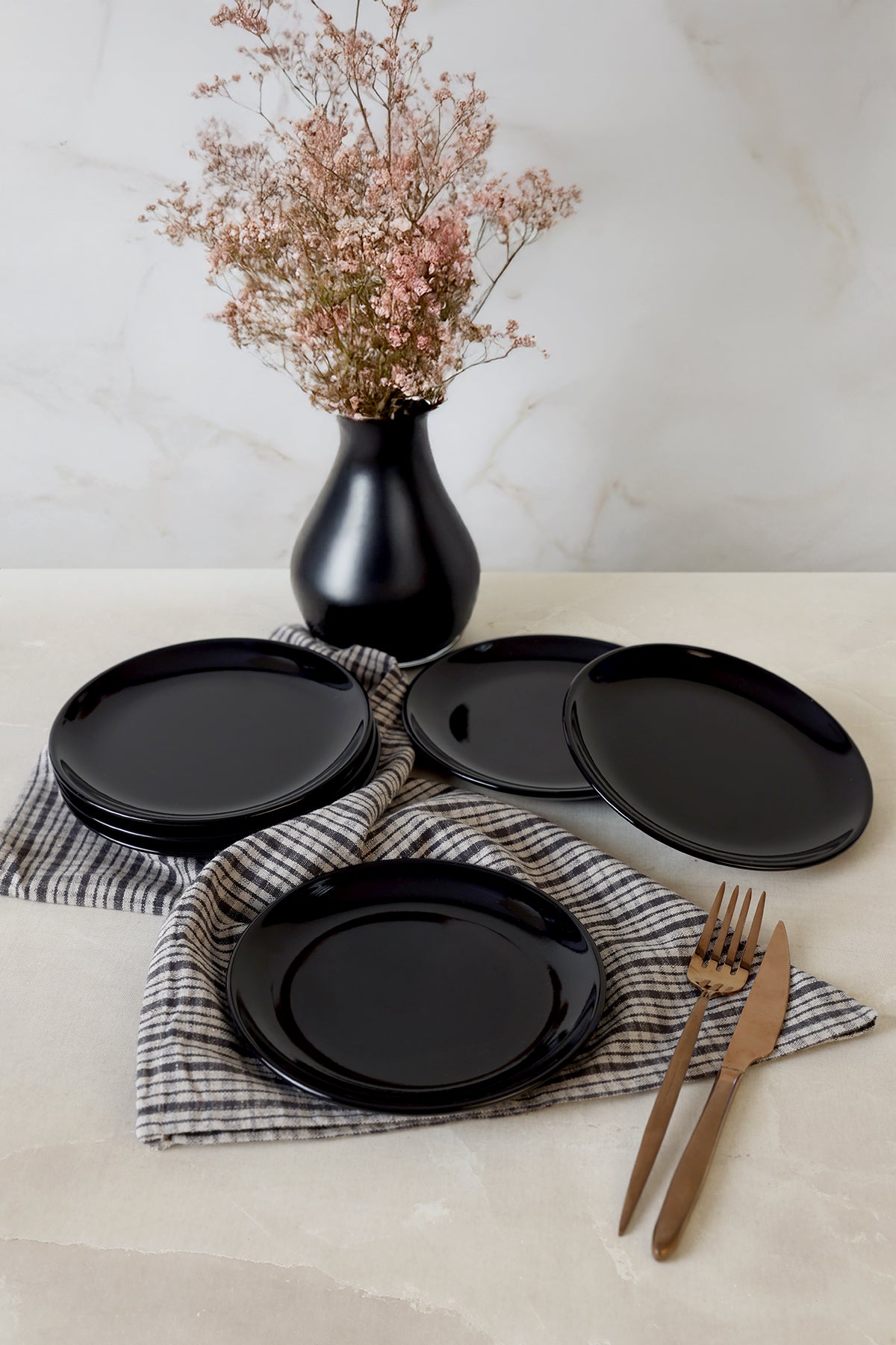 Black Delta Cake Plate 17 cm 6 Pieces