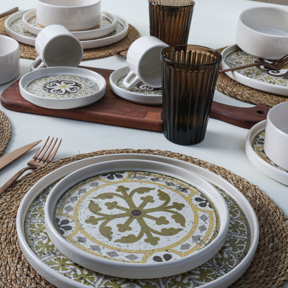 Timeless Brown Stackable Dinner/Breakfast Set 20 Pieces for 4 People