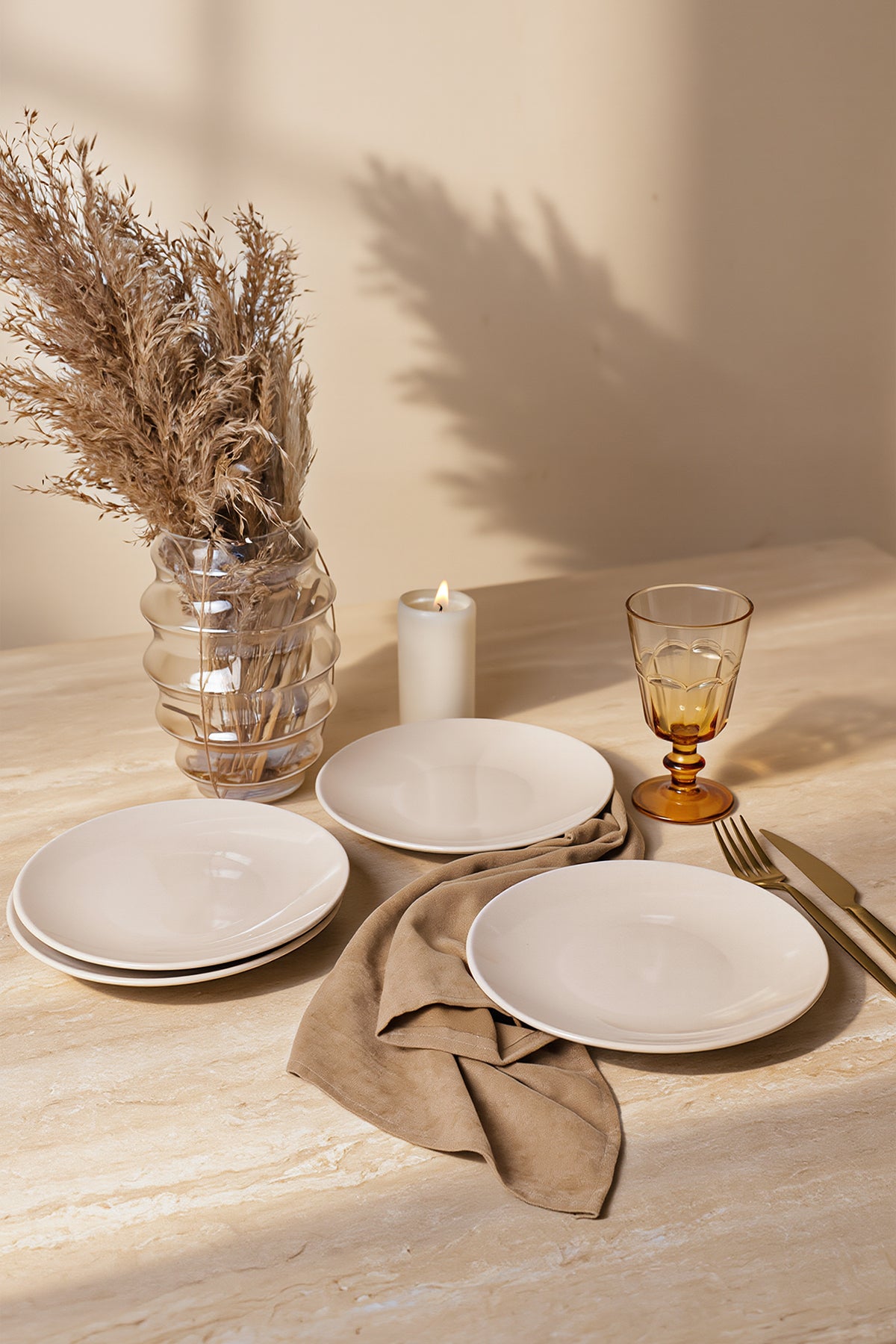 Creamy Aegean Dessert Plate, 20 cm, 4 Pieces