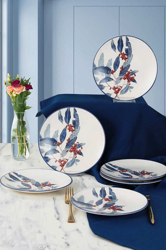 Blue Flowers Cake Plate 20 cm 6 Pieces