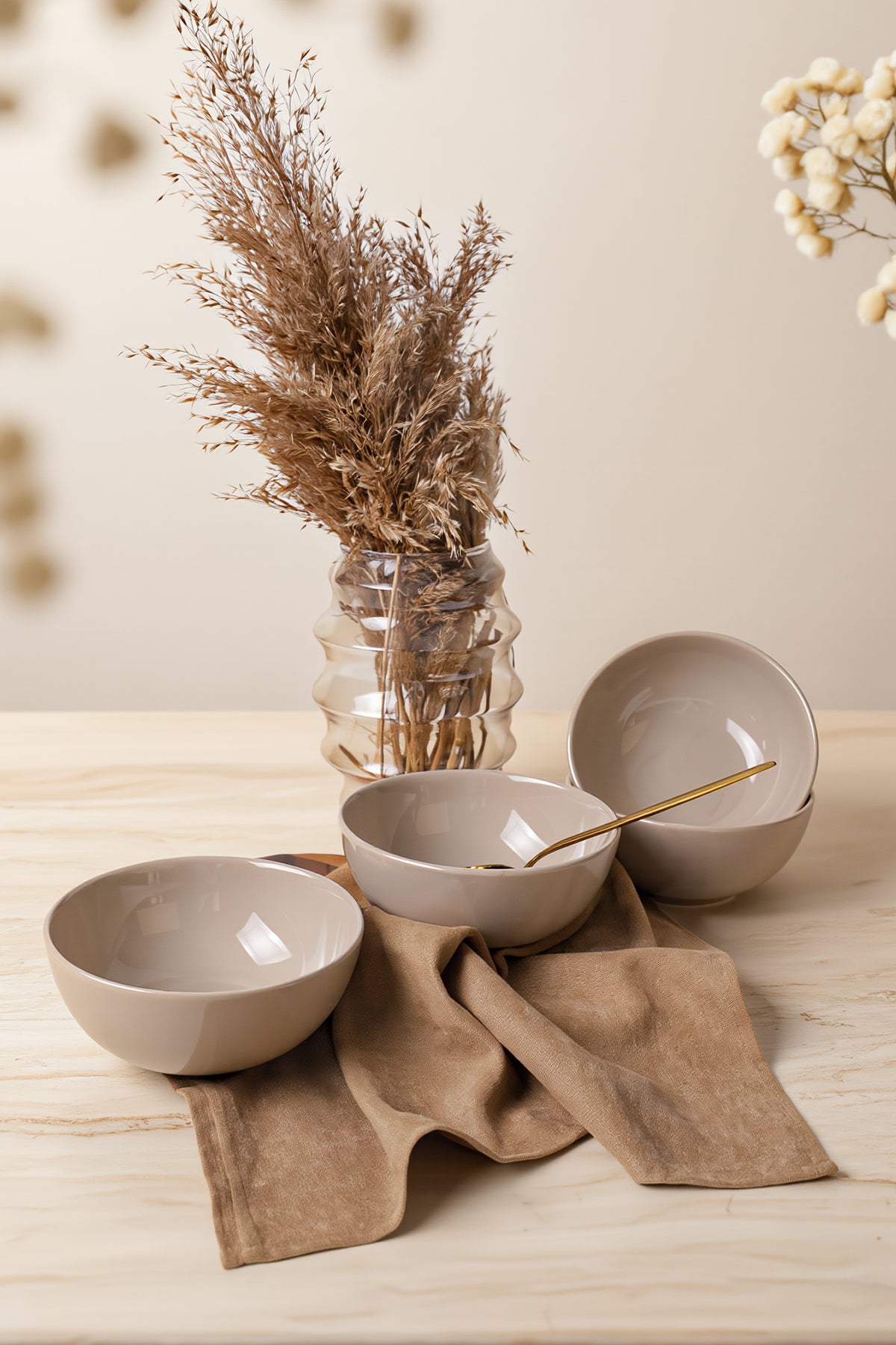 Taupe Kera Bowl 14 cm 4 Pieces