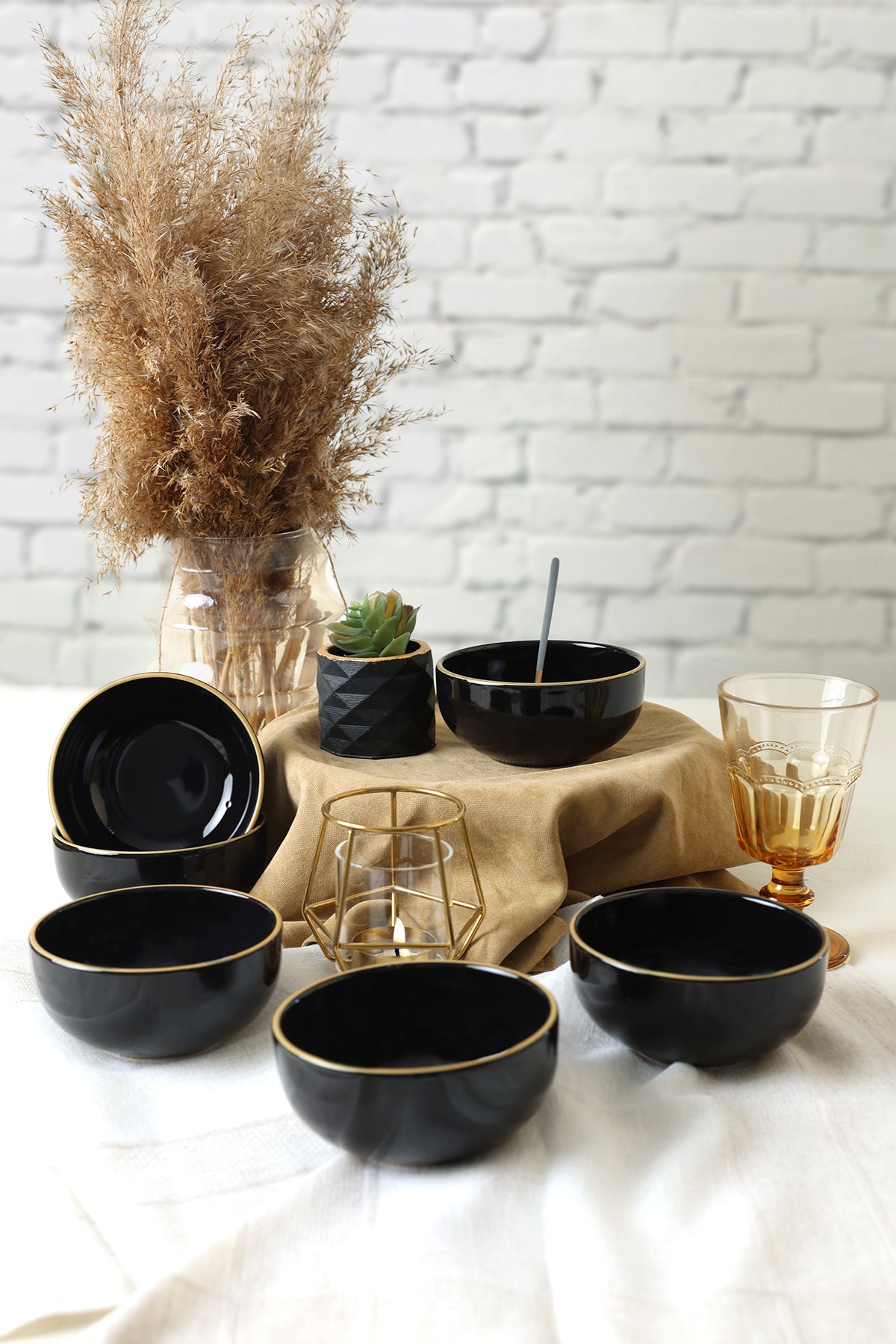 Black Gold Aegean Cloud Bowl 12 cm 6 Pieces