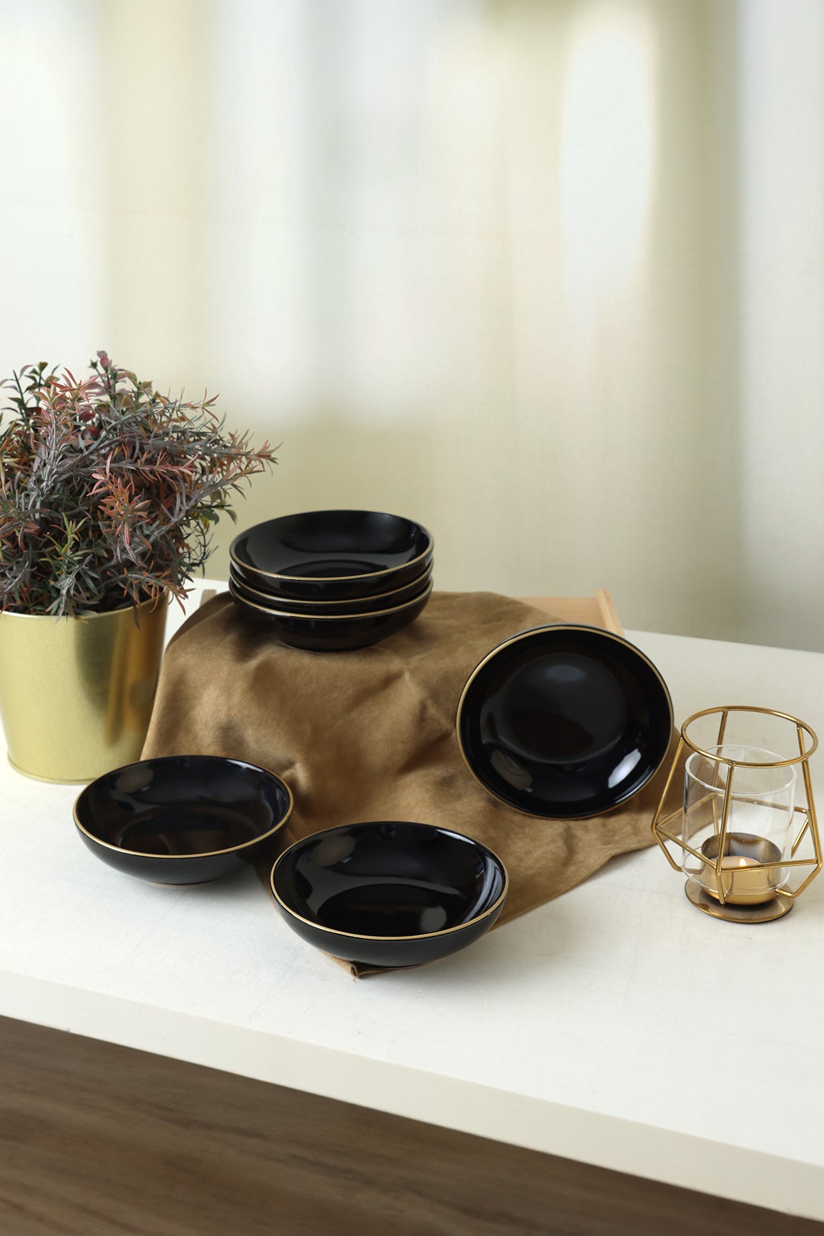 Black Gold Aegean Ring Bowl 13 cm 6 Pieces