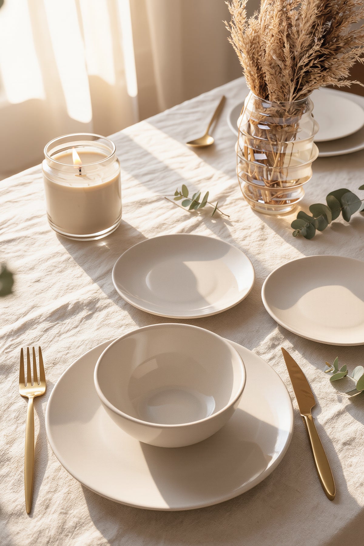 Cream Kera 6-Piece Dinner Set for 2 People