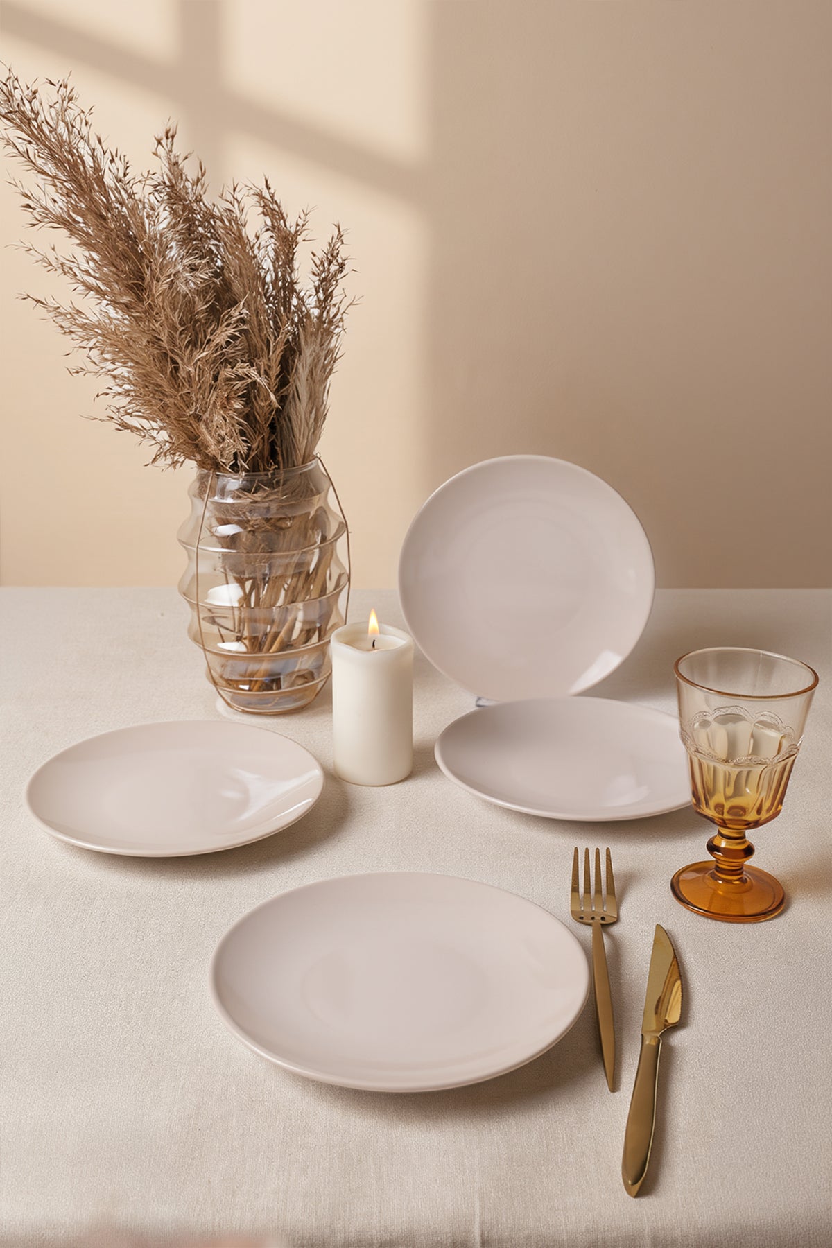 Creamy Aegean Dessert Plate, 20 cm, 4 Pieces