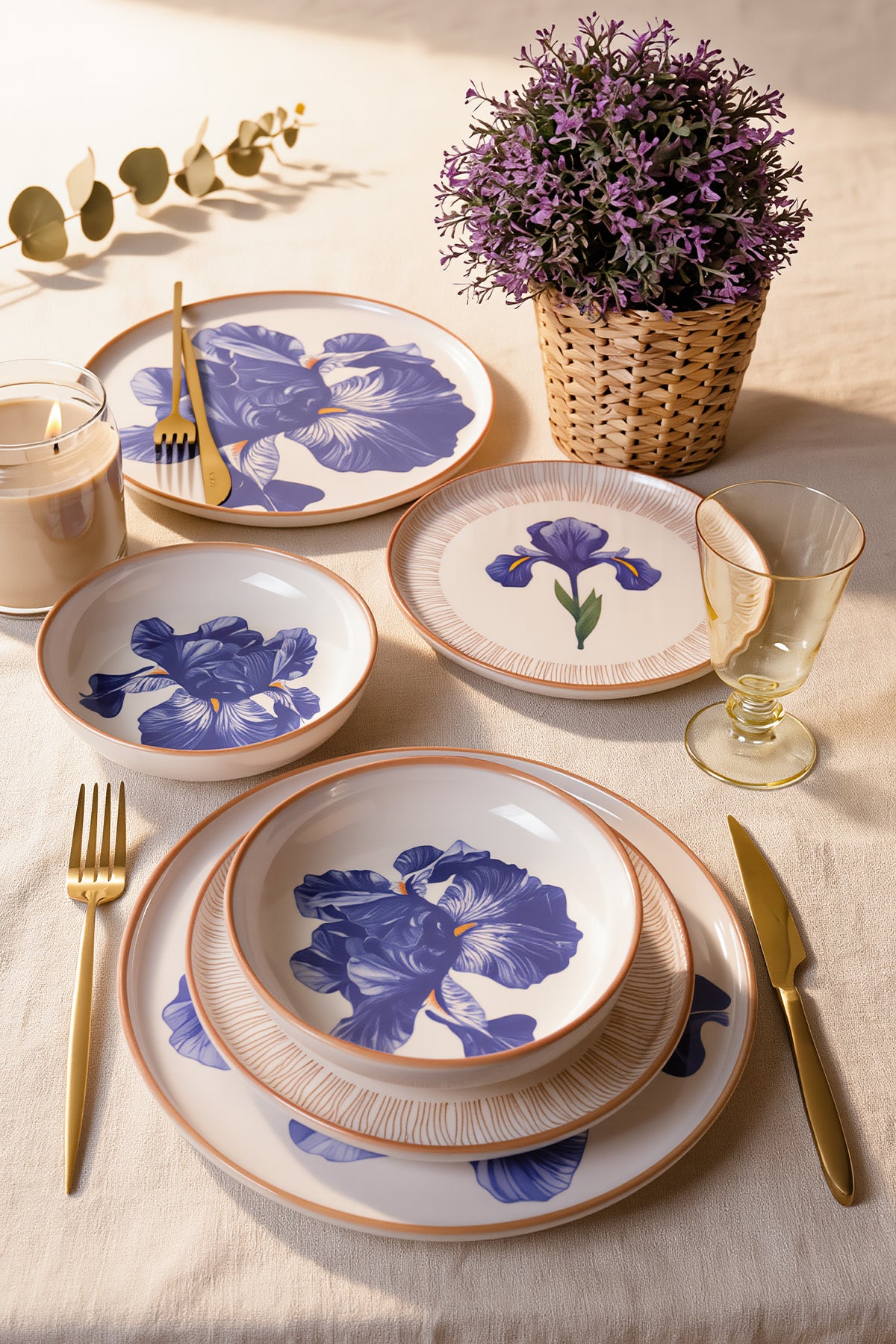 Brush & Bloom 6-Piece Dinner Set for 2 People