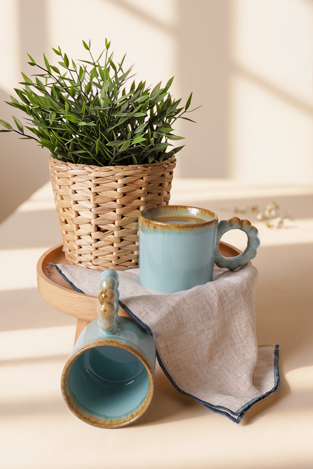 Shizen Turquoise Pearl Mug 8 cm 2 Pieces