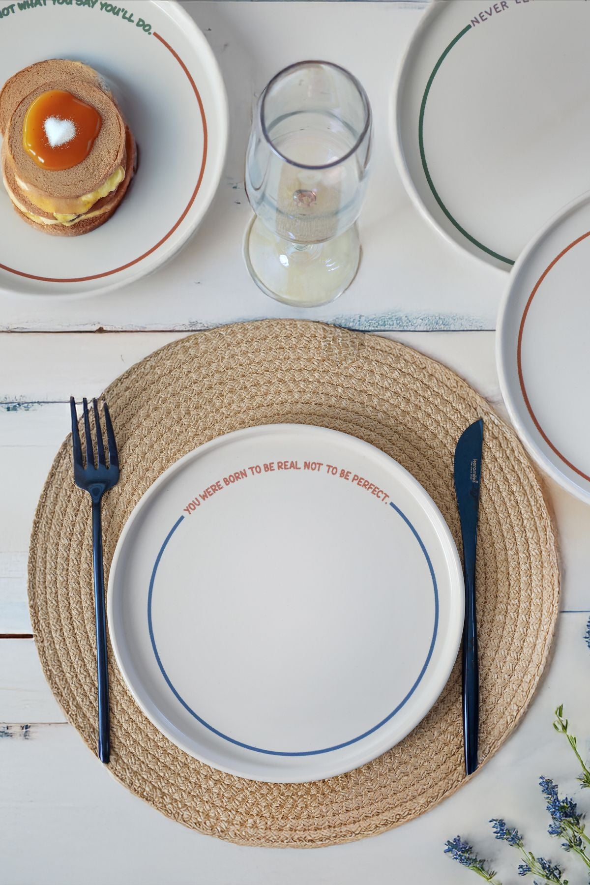 Motto Line Stackable Pasta Plate 21 cm 4 Pieces