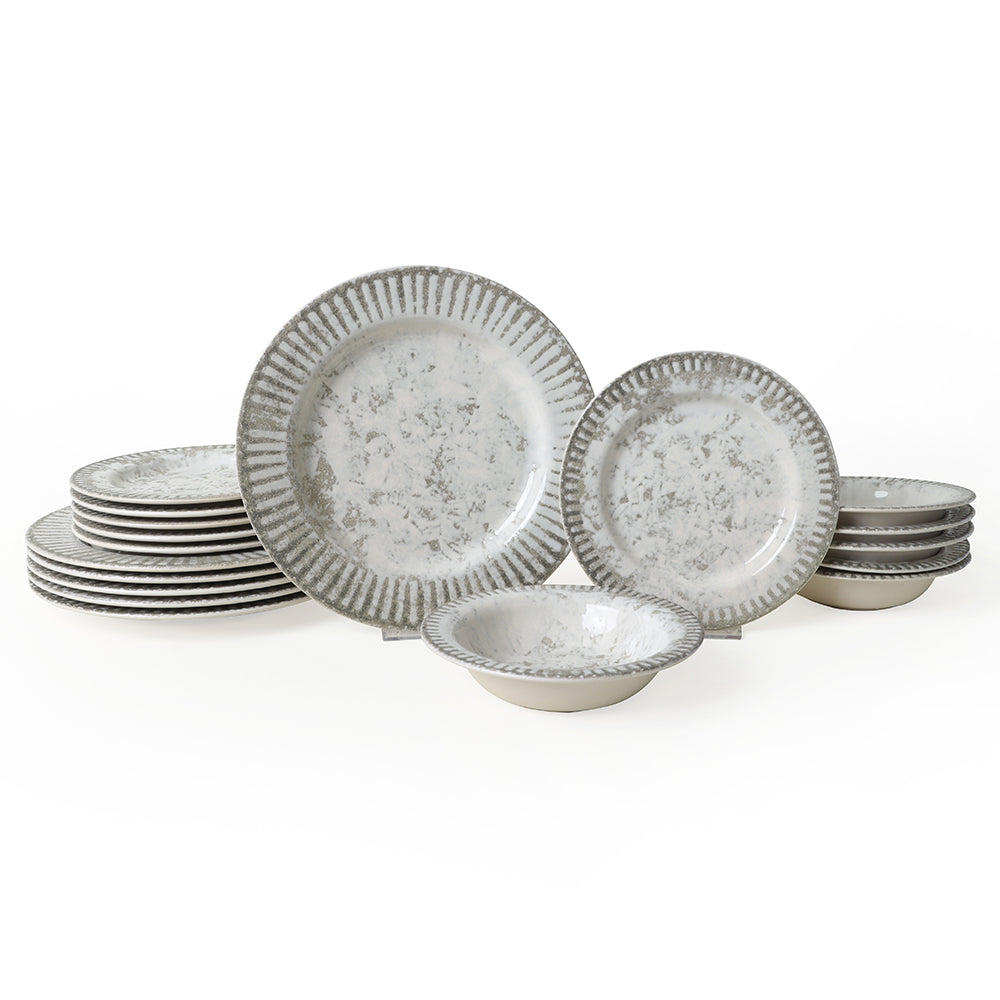 Deep Moon Brown Assos Dinner Set 18 Pieces 6 Person