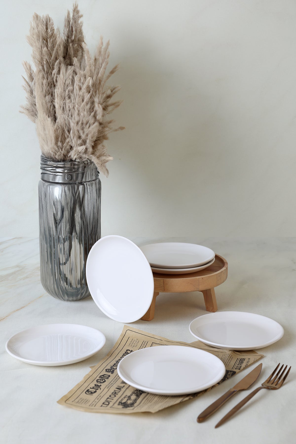 White Delta Cake Plate 17 cm 6 Pieces