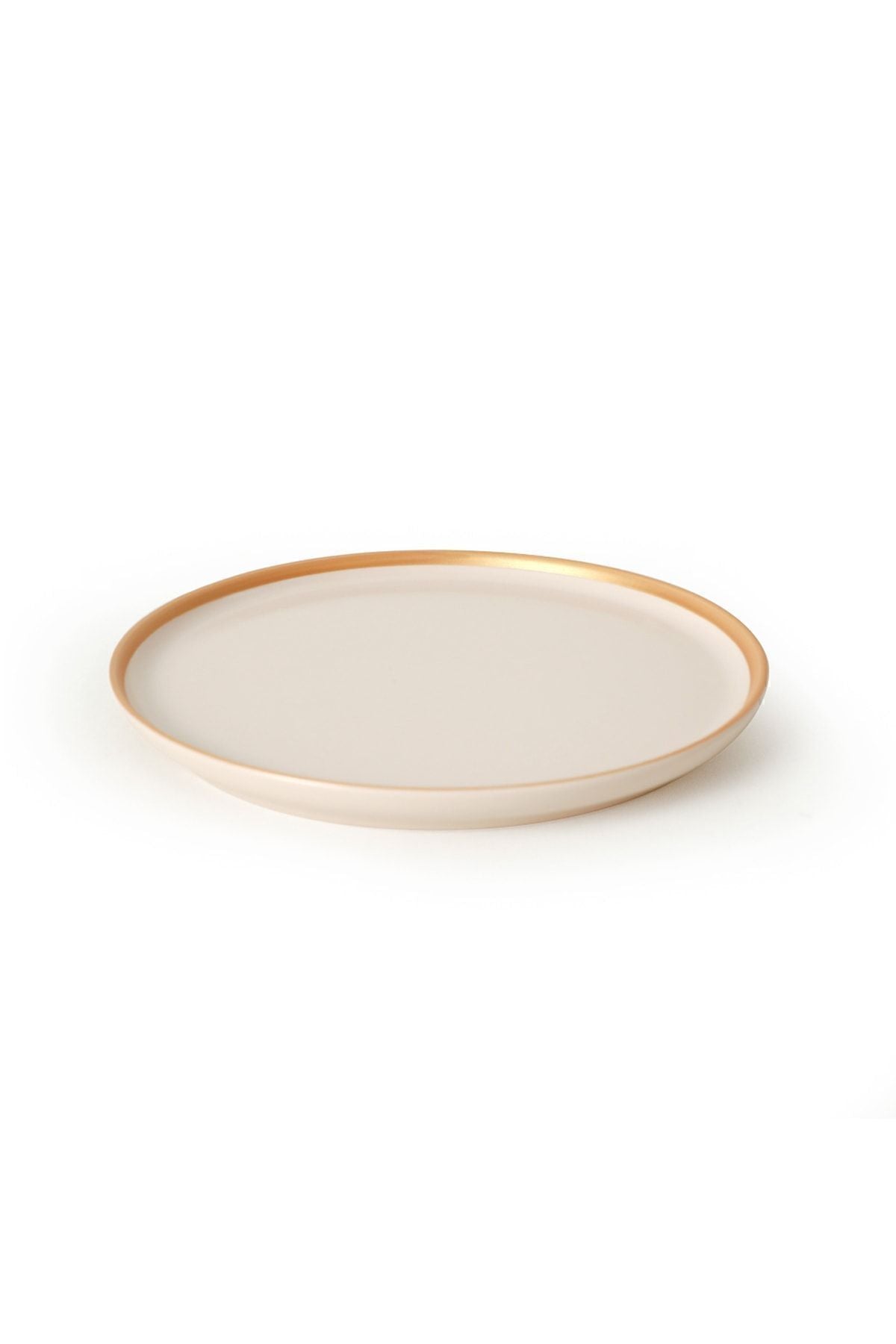 Nordic Gold Matte Cream Cake Plate 22 cm 6 Pieces