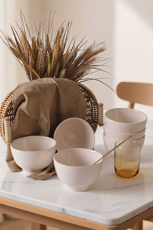Cream Gamma Bowl 13 cm 6 Pieces