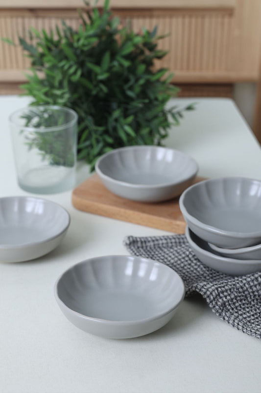 Matte Gray Sirius Snack Bowl 12 cm 6 Pieces
