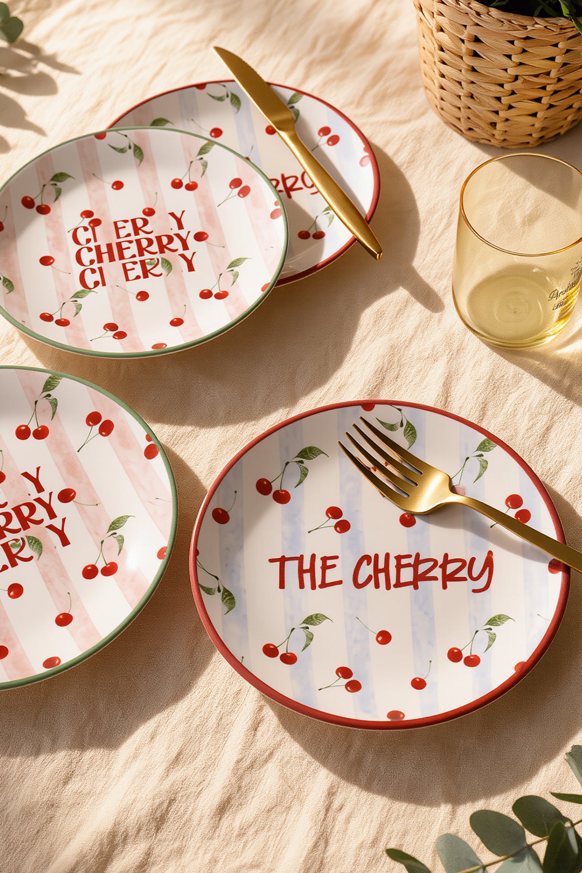 Cherry Aegean Plate 20 cm 4 Pieces
