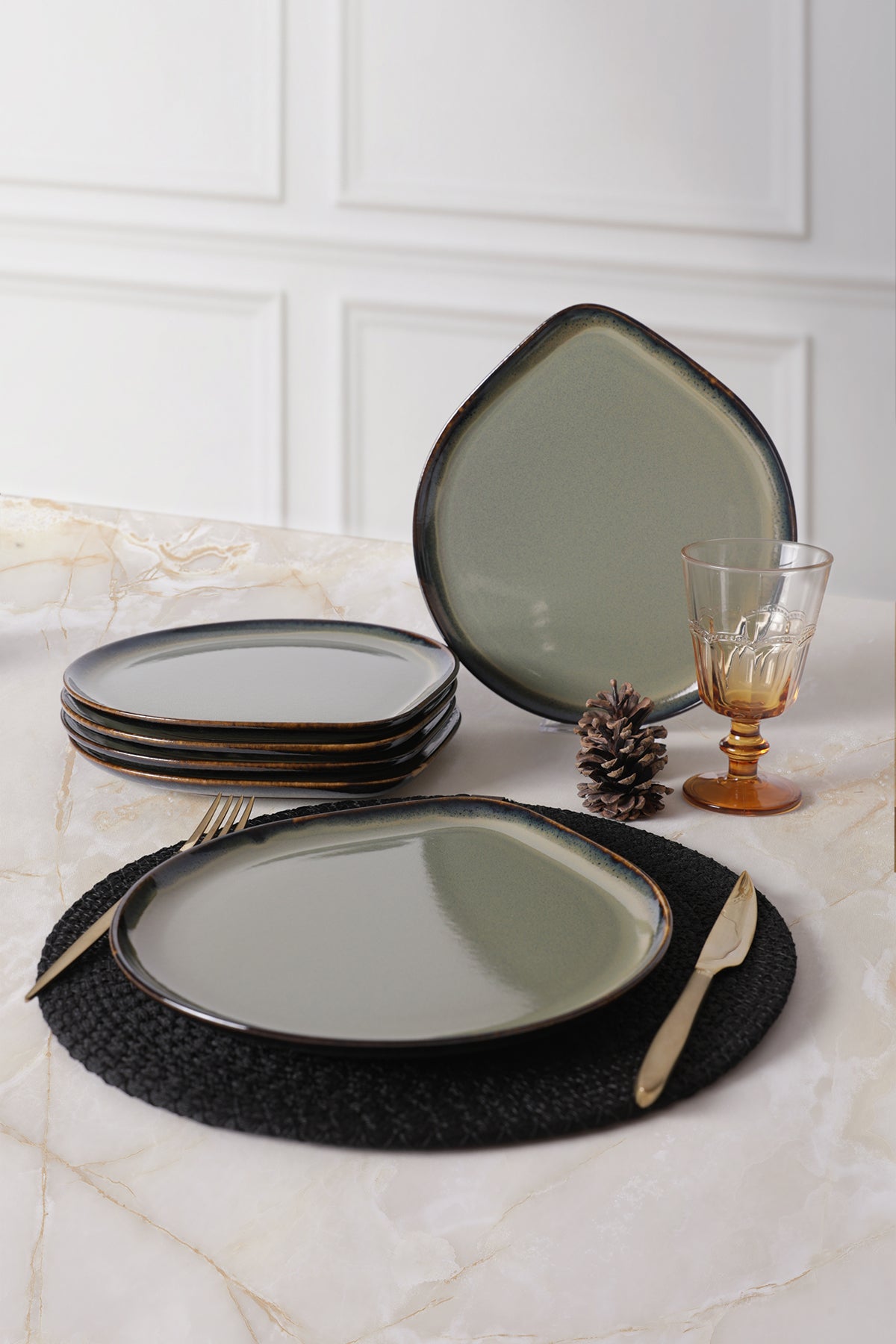 Reactive Green Serenity Serving Plate 27 cm 6 Pieces