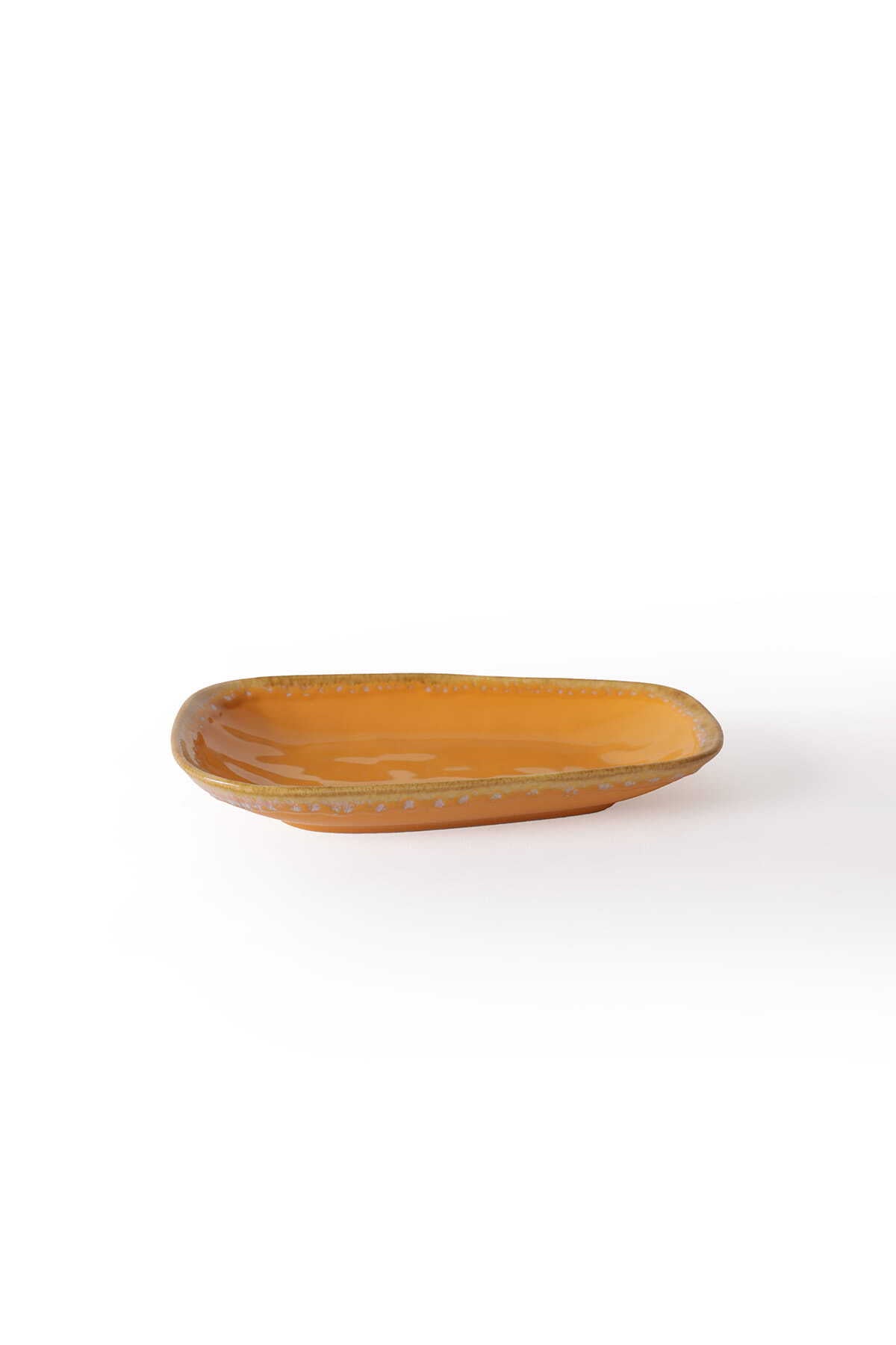 Shizen Yellow/Cream Tetra Boat-Shaped Plate 28 cm 2 Pieces