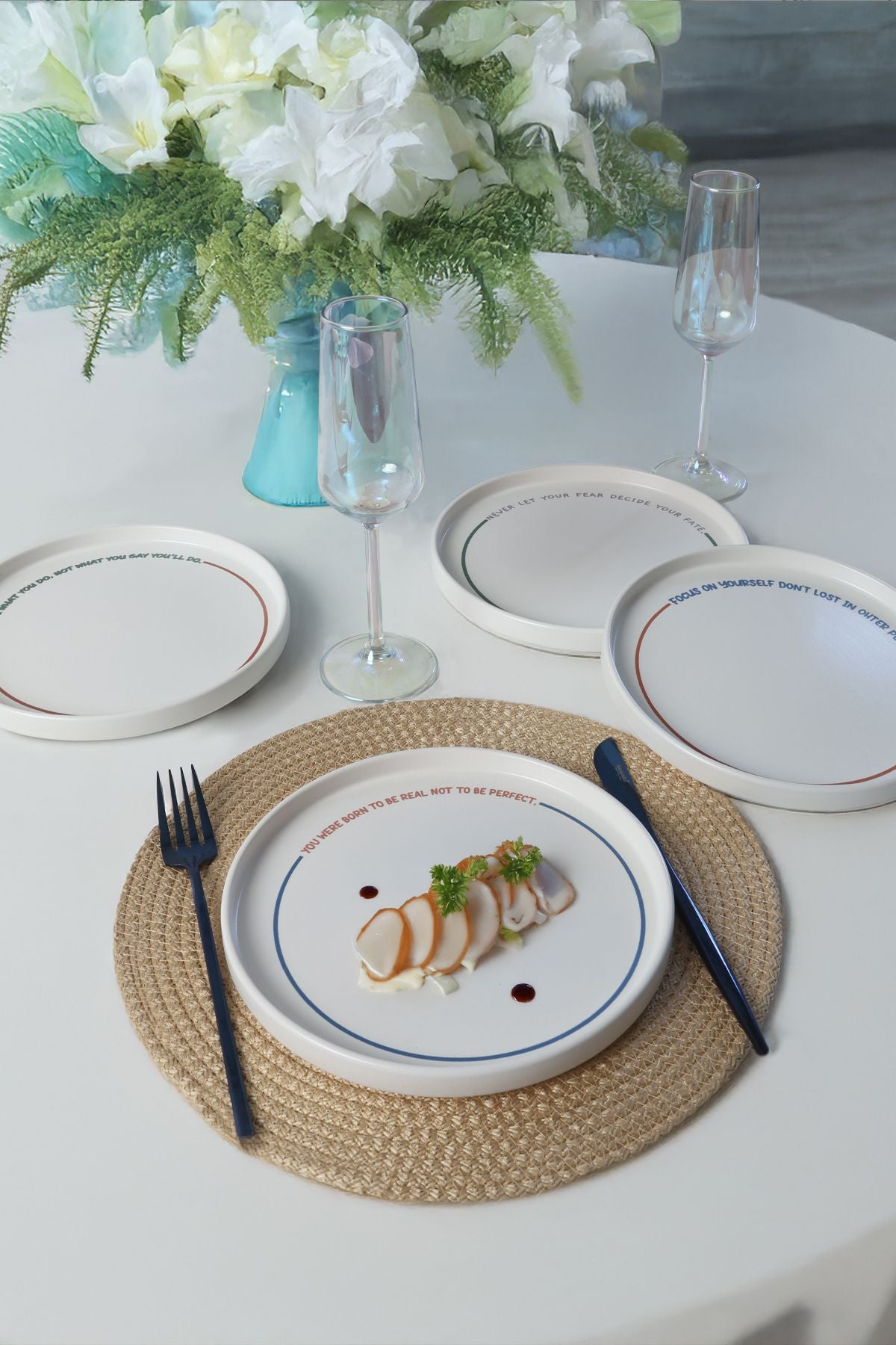 Motto Line Stackable Pasta Plate 21 cm 4 Pieces