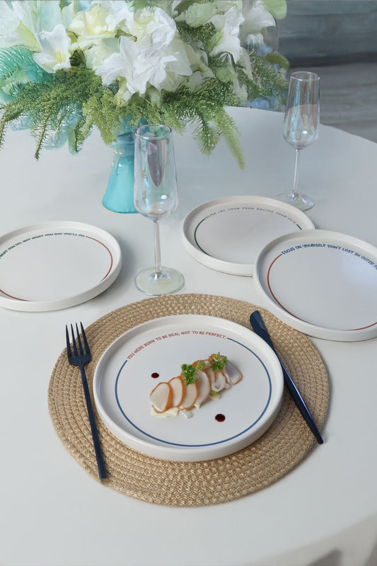 Motto Line Stackable Pasta Plate 21 cm 4 Pieces