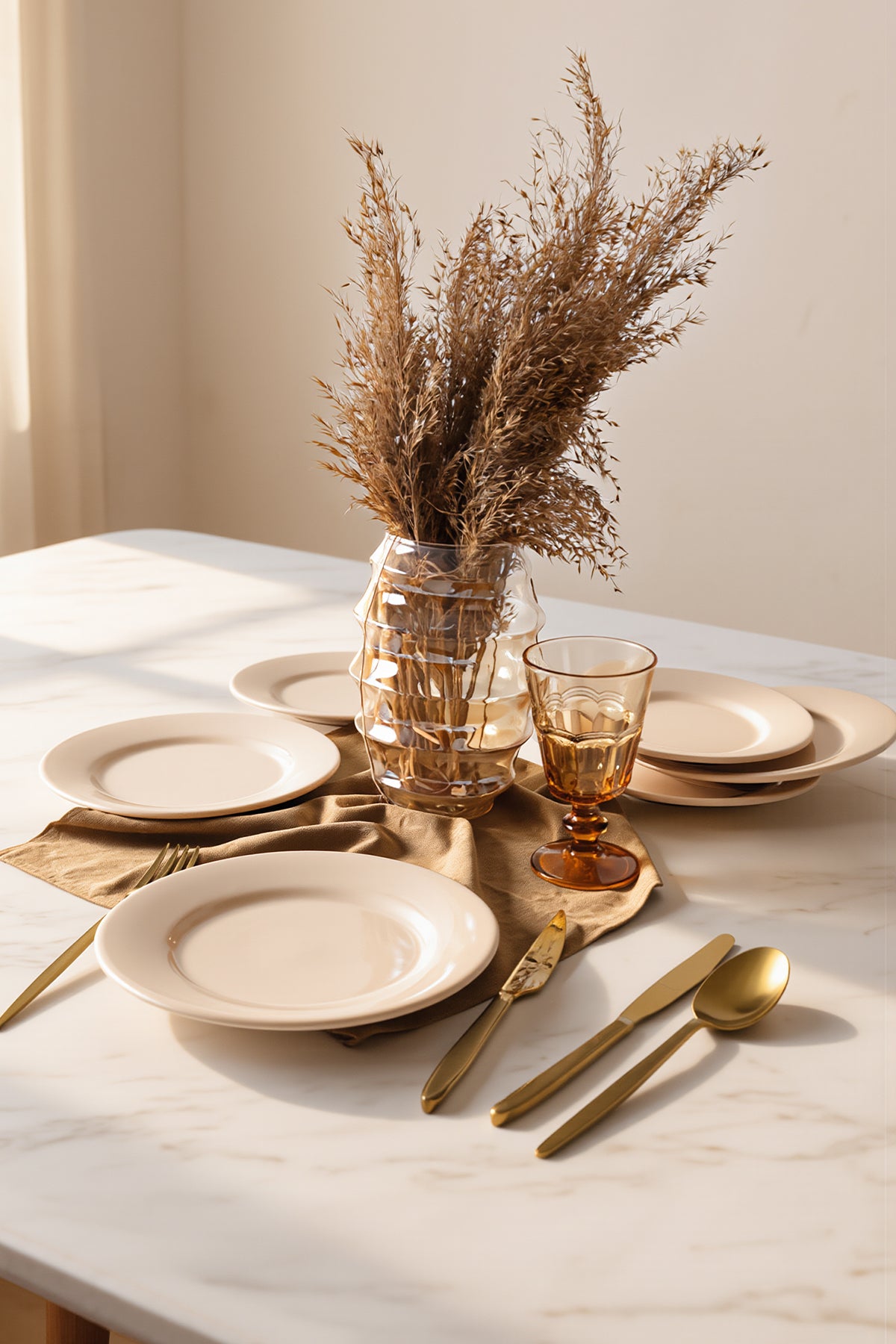 Cream Linda Pasta Plate 19 cm 6 Pieces