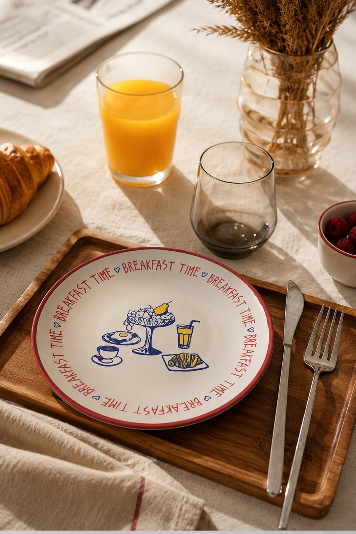 Breakfast Time Plate 20 cm 4 Pieces