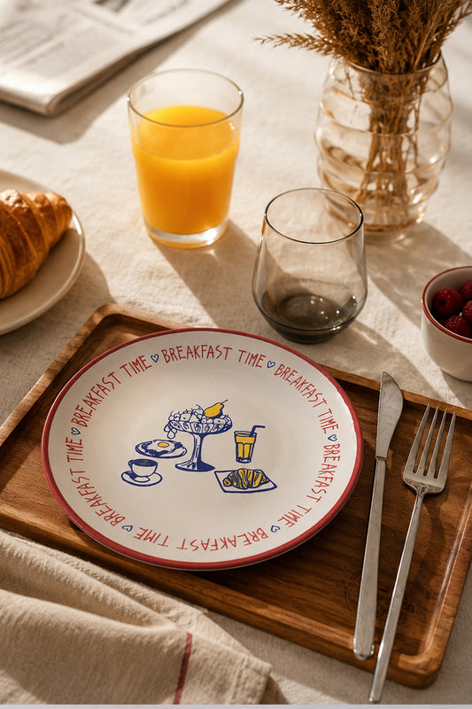 Breakfast Time Plate 20 cm 4 Pieces