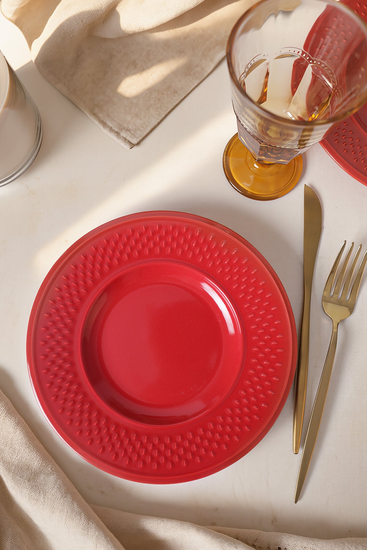 Red Rice Pasta Plate 21 cm 6 Pieces