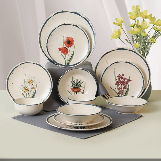 Anatolian Flowers Dinner Set 24 Pieces for 6 People