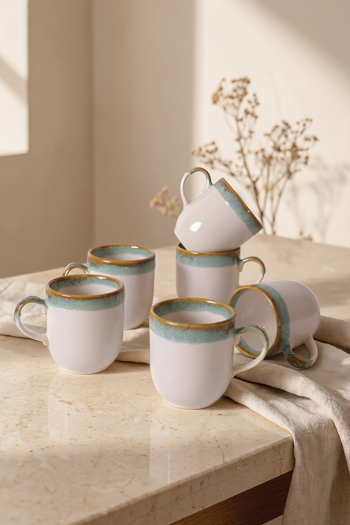Turquoise Wave Equinox Mug 10 cm 6 Pieces