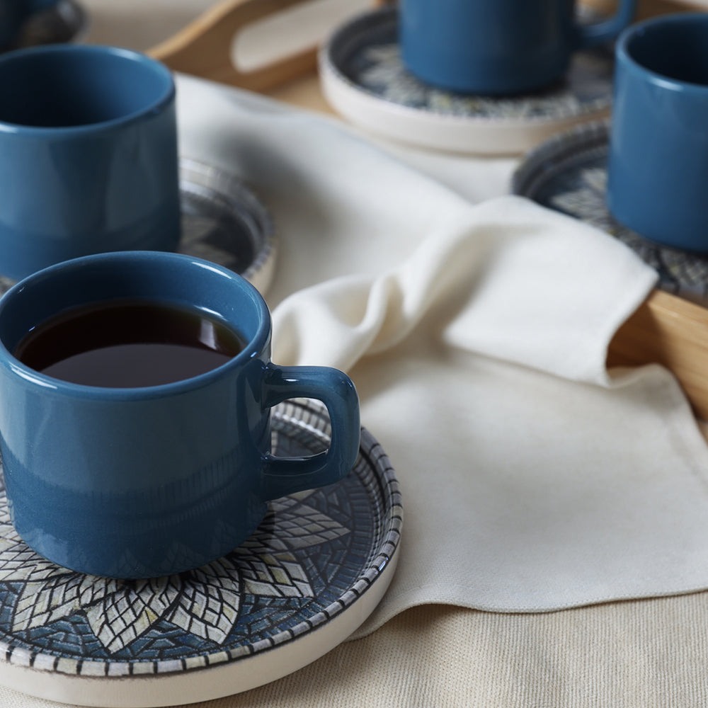 Mosaic Marvels Stackable Tea Set 12 Pieces for 6 People
