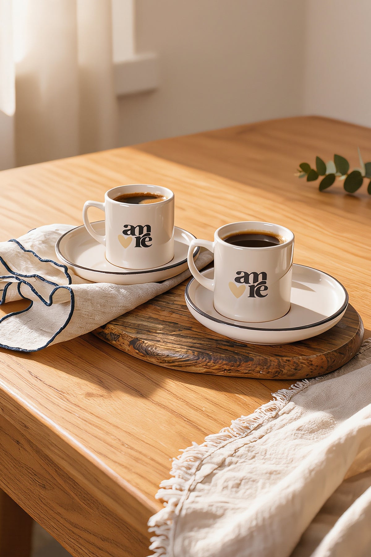Amore Deep Coffee Set, 4 Pieces, 2 Person