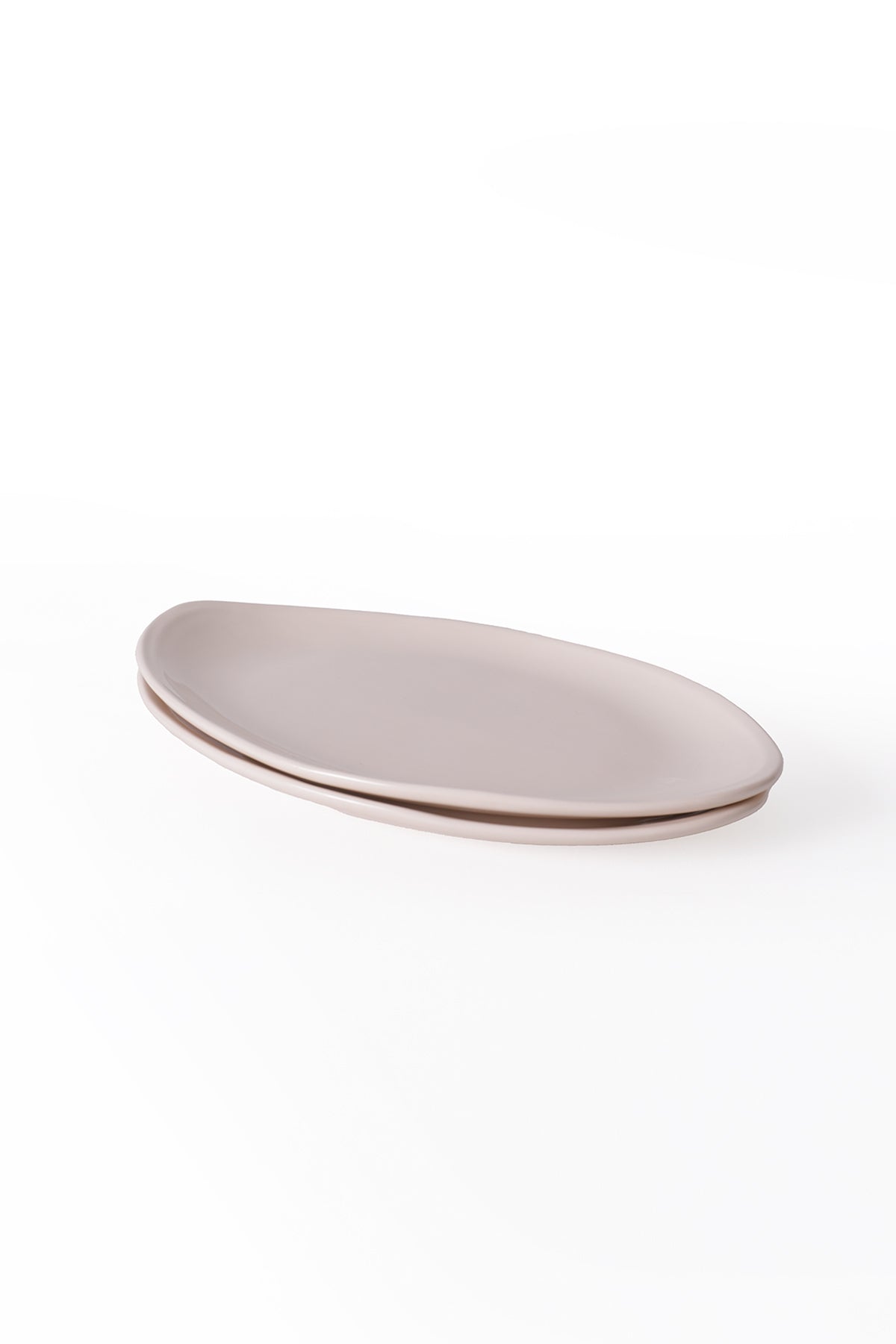 Matte Cream Bloom Boat-Shaped Plate 31 cm, 2 Pieces