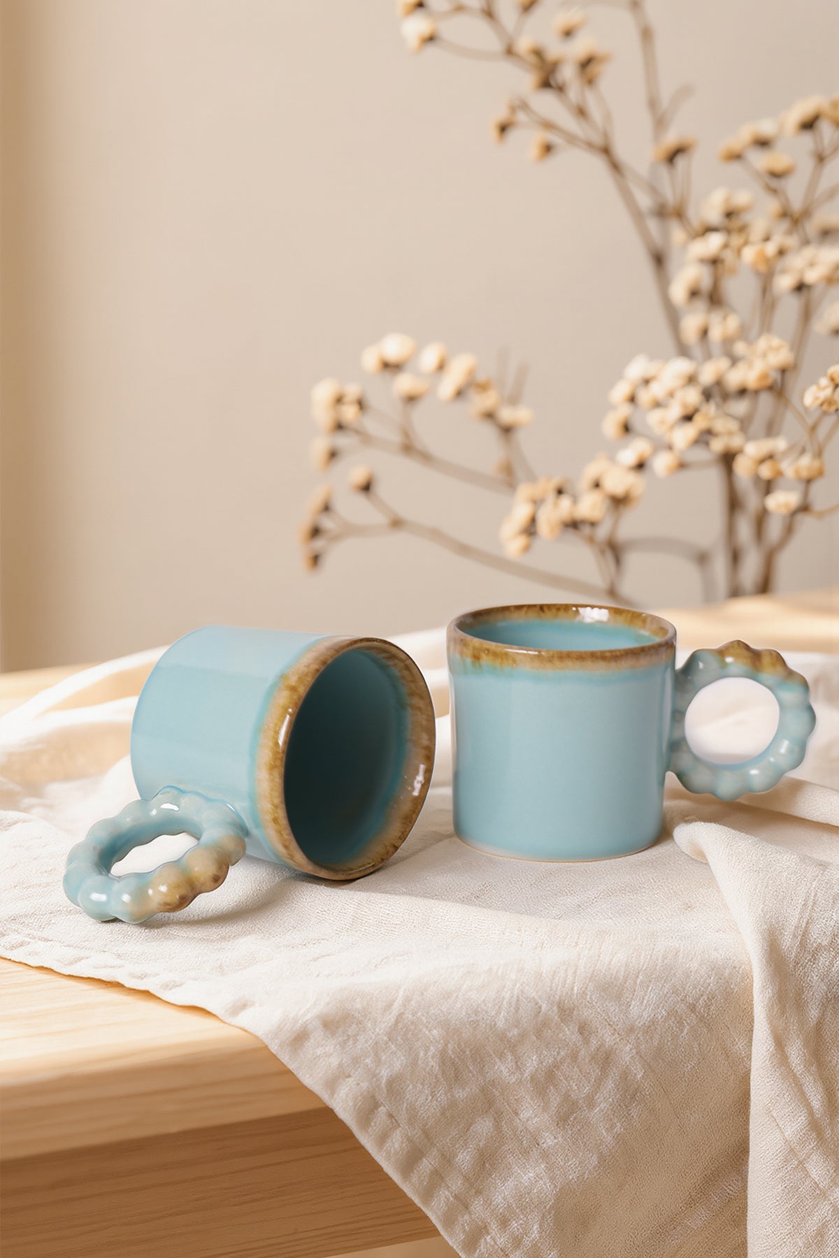 Shizen Turquoise Pearl Mug 8 cm 2 Pieces