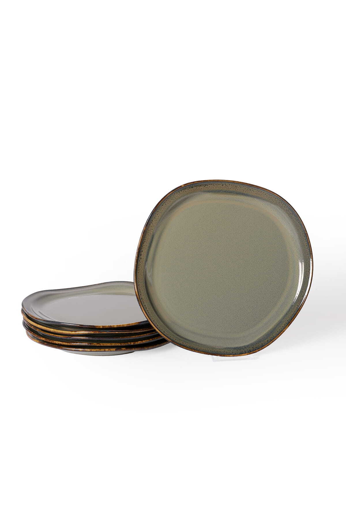 Reactive Green Bloom Serving Plate 29 cm 6 Pieces