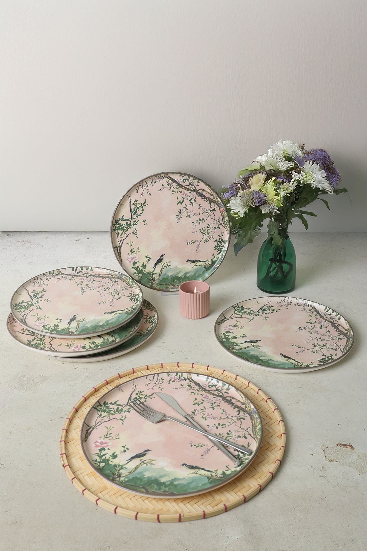 Pink Woods Nordic Serving Plate 28 cm, 6 Pieces