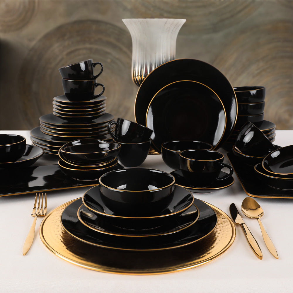 Aegean Black Gold Dinner/Breakfast Set 44 Pieces for 6 People