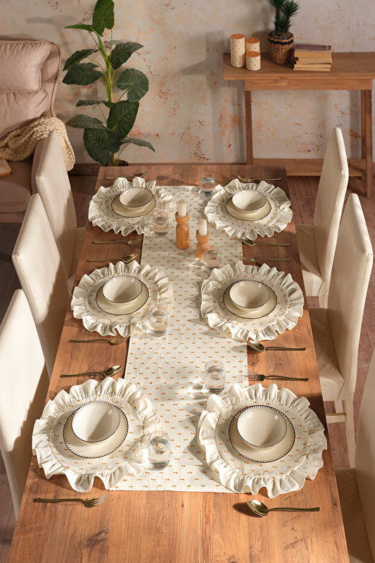 Aurelia Ruffled 7 Piece Placemat Set