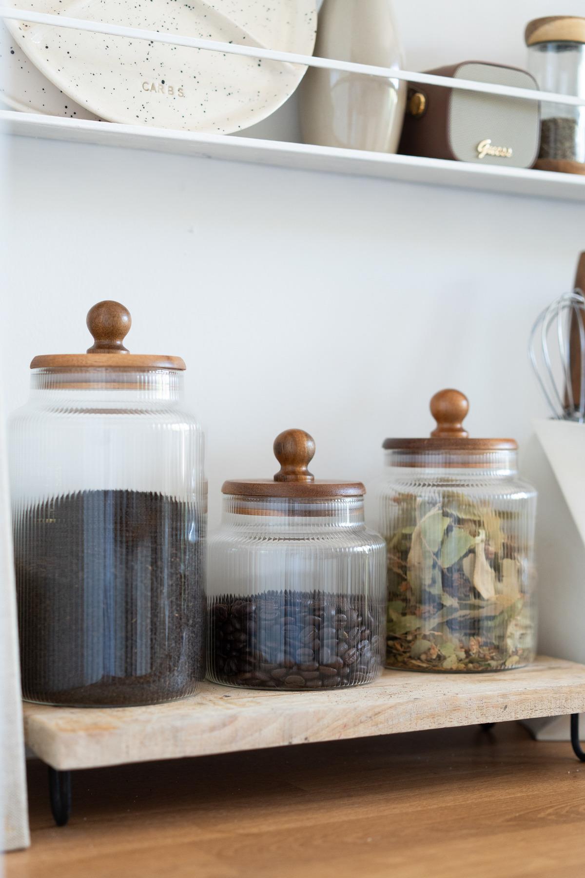 Ball Acacia Ribbed Glass Jar