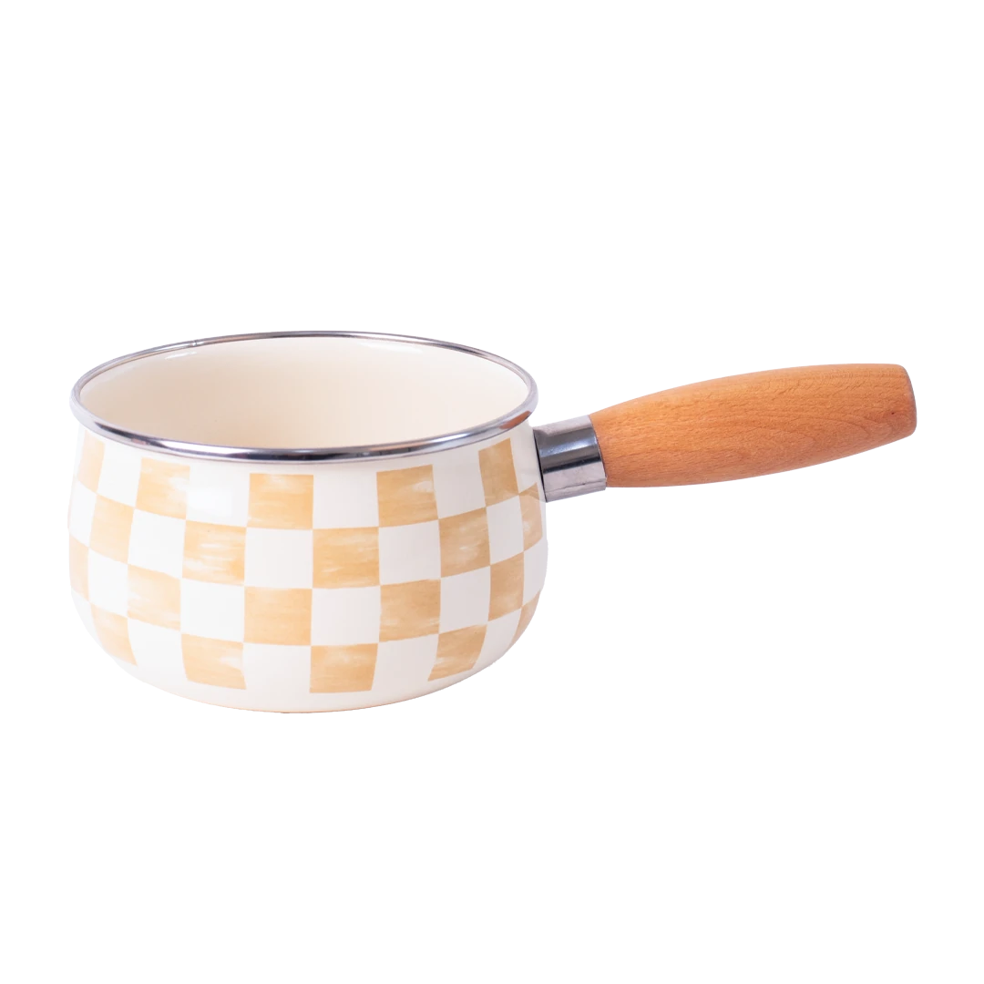 Beige Enameled Pan 16cm (1.3 Liter)