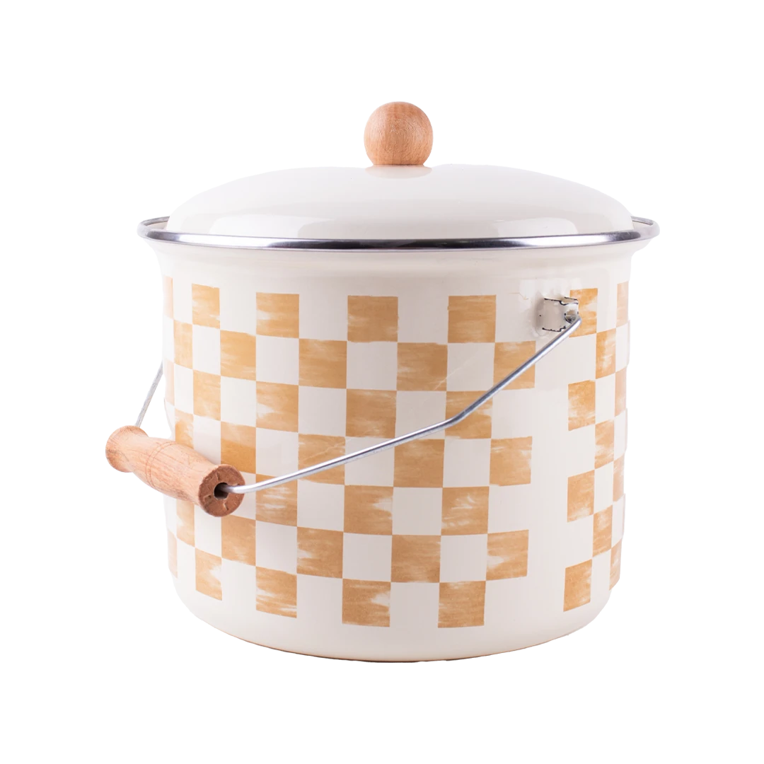 Beige Enamel Bucket 22cm (5Litre)