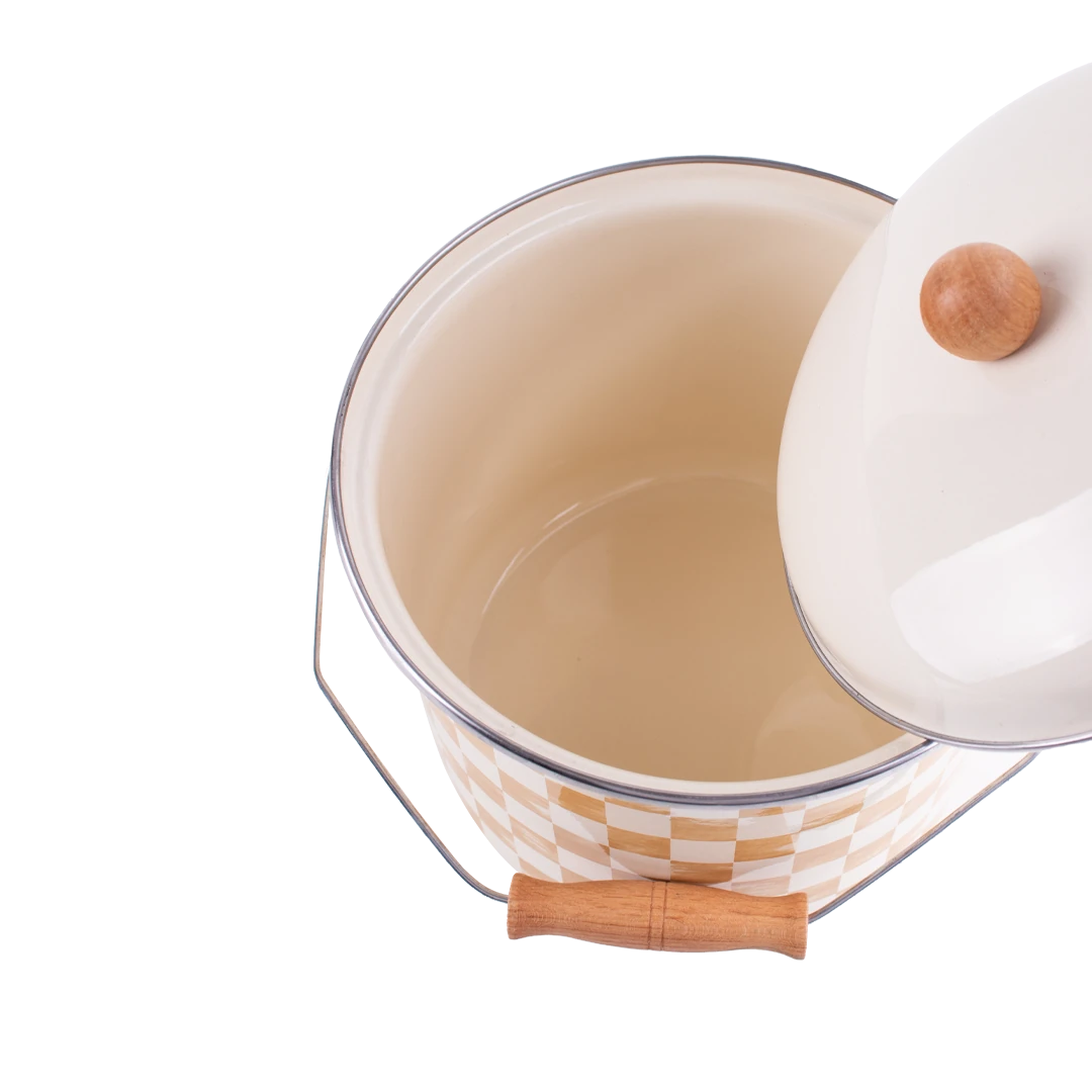 Beige Enamel Bucket 22cm (5Litre)