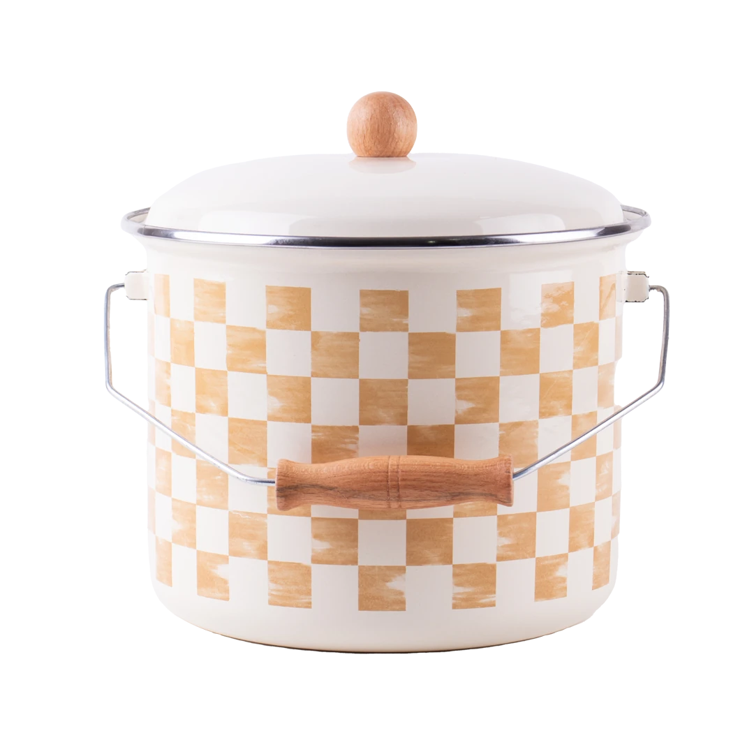 Beige Enamel Bucket 22cm (5Litre)